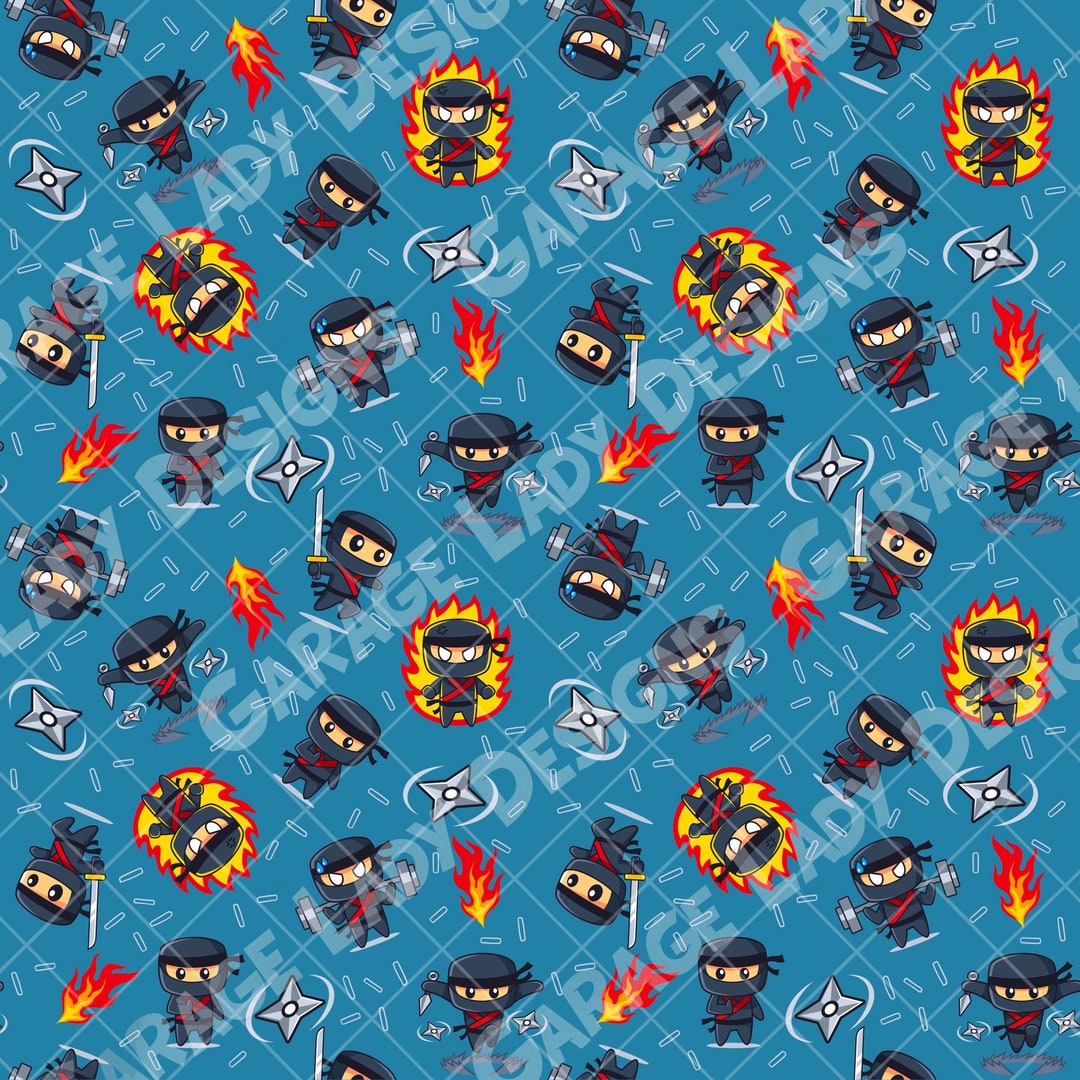 Ninjas Seamless File, Kids Prints, Sublimation, Seamless Pattern for ...