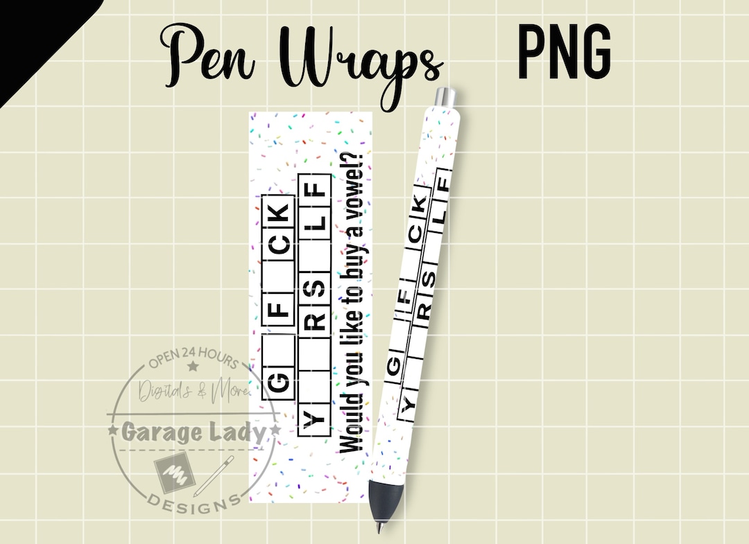 Sassy Pen Wraps, Adult Pen Wraps, Scrabble Pen Wrap, Waterslide Wrap, Vinyl Wrap Etsy