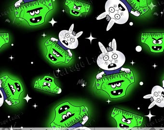 Creepy Bunny Undies Seamless file, Creepy Bunny, Seamless pattern for fabric, Digital Paper