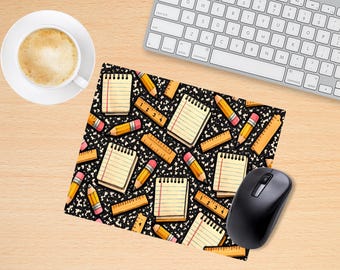 Teacher Mousepad, Composition Notebook, Ruler & Pencil Design (PNG File)