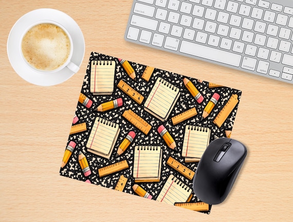 Teacher Mousepad, Composition Notebook, Ruler & Pencil Design (PNG File)
