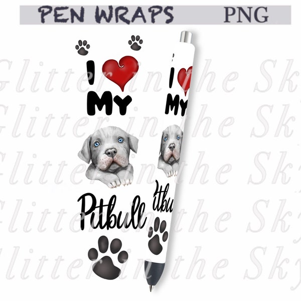 Pitbull Pen Wraps,  Pittie Pen Wrap, Dog Pen Wraps, Glitter Pens, Vinyl Wraps