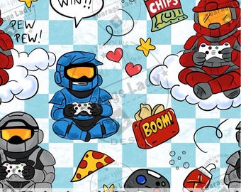 Gaming Seamless Pattern, Boys Fabric Design, Seamless Designs for Boys