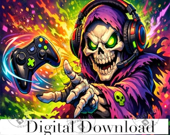 Sublimation Mousepad, Gaming Mousepad, Skelton video gamer PNG,