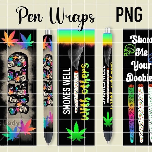 Cannabis Pen Wraps, Weed Pen Wraps, Marijuana Pen Wraps, Printable Vinyl Pen Wraps, Waterslide Pen Wraps