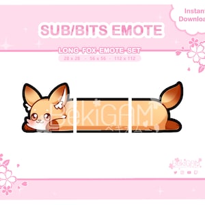Set di emote Fox lungo per emote Twitch / Discord / Streamer