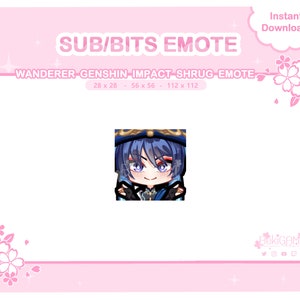 Wanderer Shrug Emote Genshin Impact - Scaramouche Emote | Emote | Twitch Emote | Twitch-| | Stream Emotes