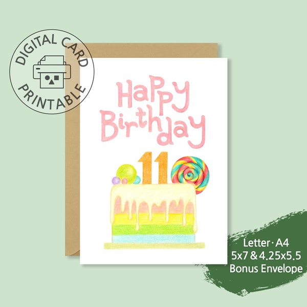 Pencil Birthday Card - Etsy