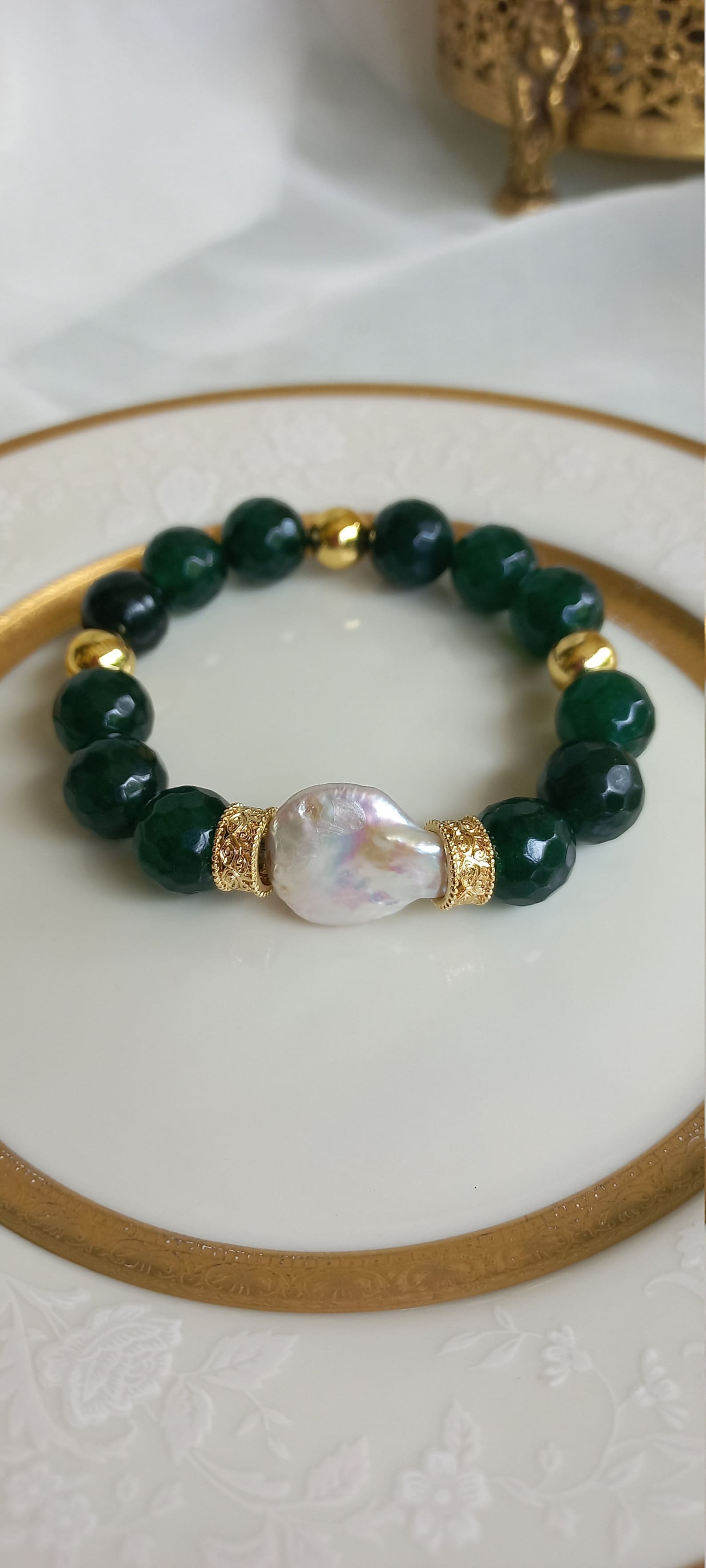 Hand made natural stone bracelet set Etsy