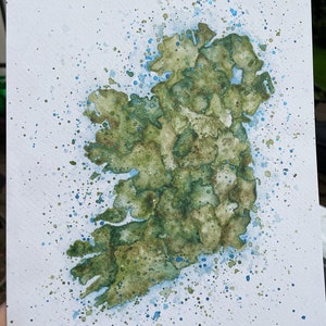 Ireland Map Watercolour print with Handpainted detail. Perfect for home, bar, celebration, Christmas, birthday gift image 2