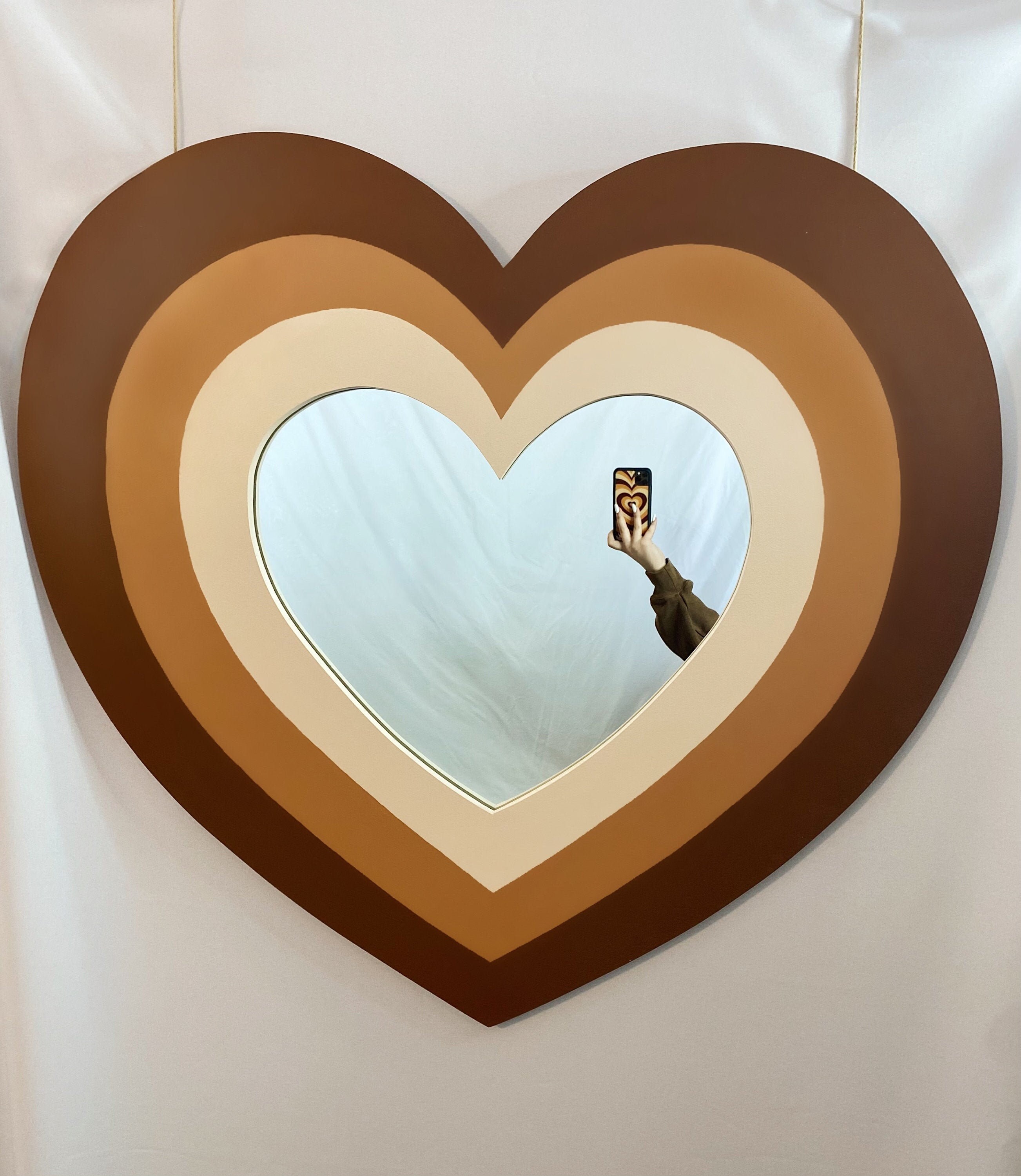 Heart Acrylic Wall Mirror *PERSONALISED4 FREE* NO Drilling Wedding Birthday Gift 