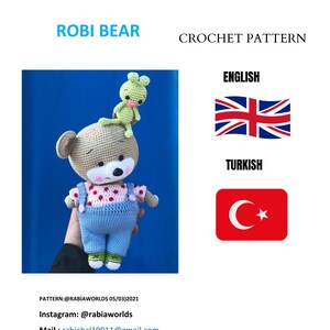 Amigurumi Robi Bear Pattern, Handmade Bear ,Bear Pattern , Bear CROCHET, Bear Amigurumi ,Beartoy, Handmade Toy Making, Animal Toy, Beartoys