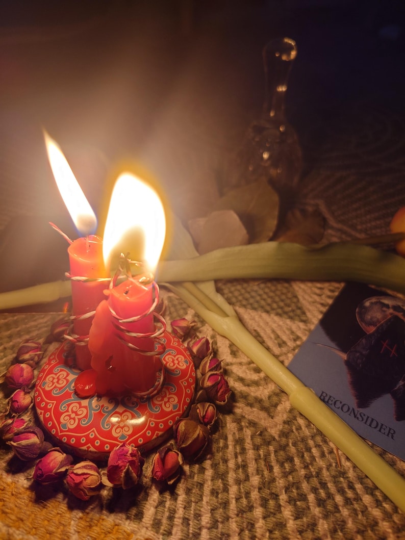LOVE Candle SPELL Romance Ritual - ATTRACT obsession Reunite Domination Magnetism Energy Reading image 3