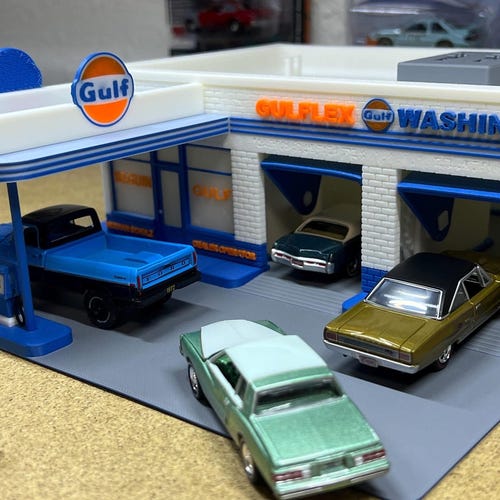 ☆ 1/64 Garage Item A 1/64 Scale Two-bay Garage Diorama: Hot Wheels, Matchbox Service