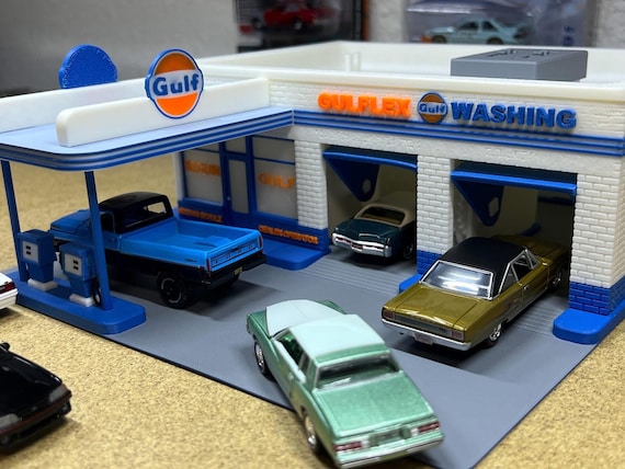 1/64 Scale Two-bay Garage Diorama: Hot Wheels, Matchbox Service