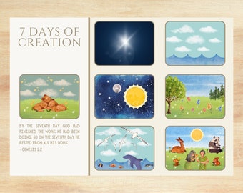 Sunday School Printable Creation Pre-k Busy Book Montessori Christian Homeschool  Sensory Game Instant download