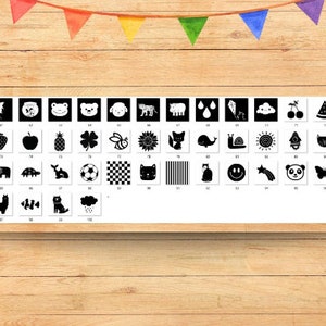 100 High Contrast Baby Cards Montessori Printable Black and White Memory Cards for Toddlers Sensory Flashcards image 6