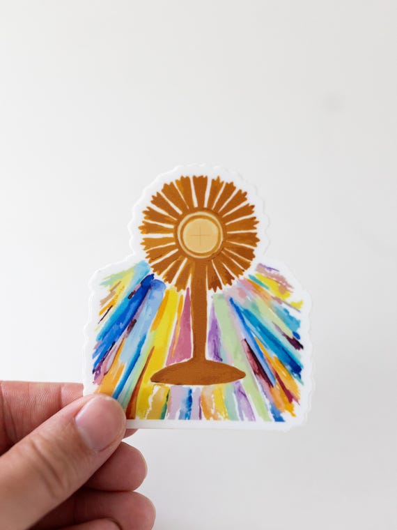 Monstrance Sticker Catholic Christian Waterproof Dishwasher Safe Vinyl Sticker