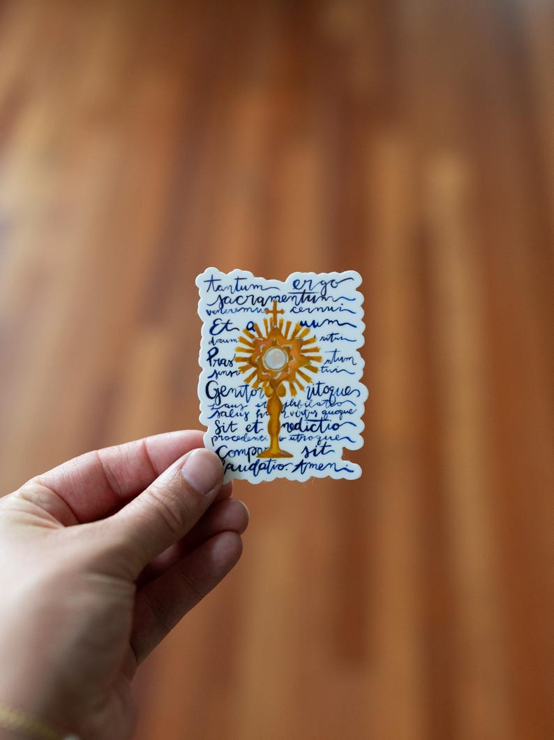 Pegatina de custodia: diseño de pegatina de arte católico perfecto para la Primera Comunión, Navidad, Pascua, Confirmación o para un amigo católico. imagen 6
