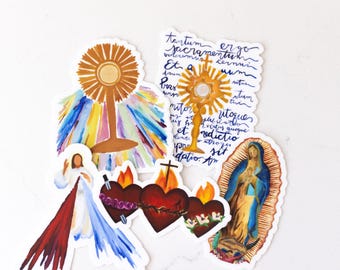 Paquete de pegatinas católicas