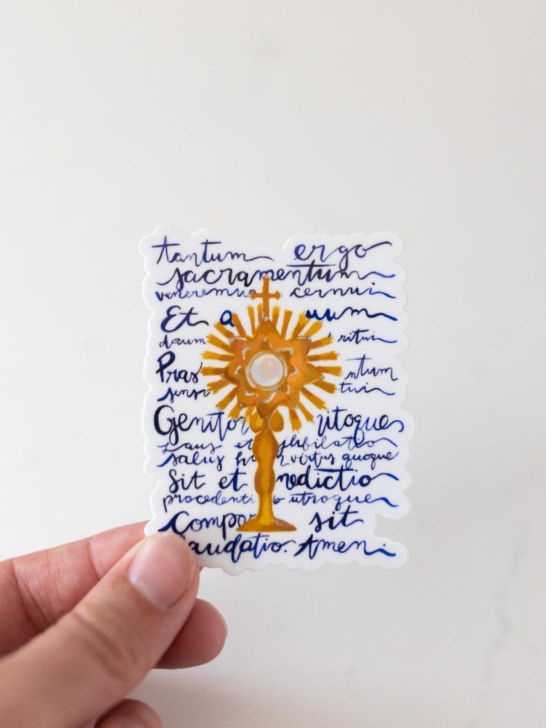 Pegatina de custodia: diseño de pegatina de arte católico perfecto para la Primera Comunión, Navidad, Pascua, Confirmación o para un amigo católico. imagen 1