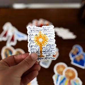Pegatina de custodia: diseño de pegatina de arte católico perfecto para la Primera Comunión, Navidad, Pascua, Confirmación o para un amigo católico. imagen 2