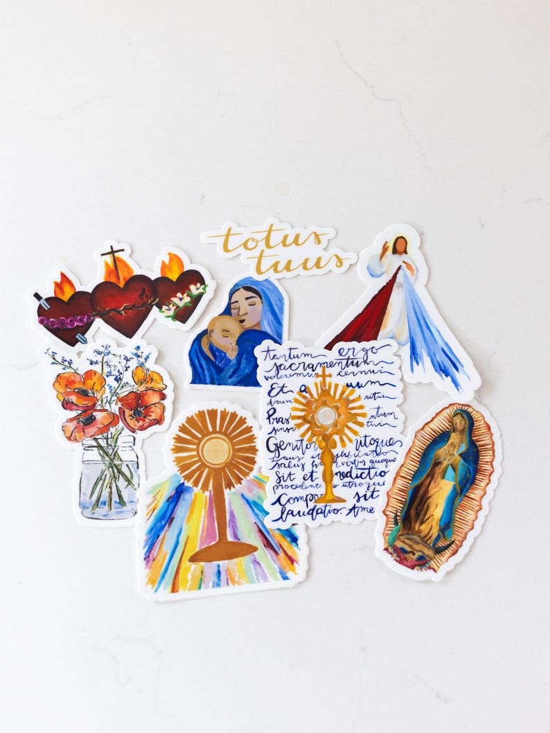 Pegatina de custodia: diseño de pegatina de arte católico perfecto para la Primera Comunión, Navidad, Pascua, Confirmación o para un amigo católico. imagen 3