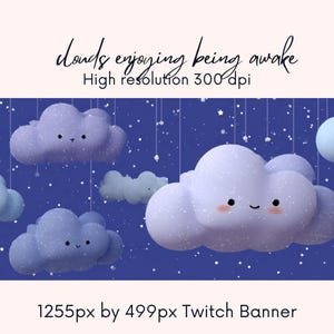 Blue Twitch Banner| Cute Twitch Banner| twitch background|twitch profile |thunderstormy view| purple | twitch banner|Instant Download
