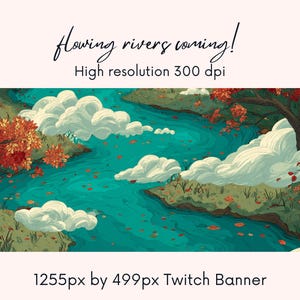 Fluss Twitch Banner | Süßes Twitch Banner| zuckender Hintergrund | | Twitch Profil |Gewitteransicht| lila | zuckender Banner | Sofort Download