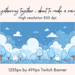 Blue Twitch Banner| Cute Twitch Banner| twitch background| | twitch profile |thunderstormy view| purple | twitch banner| Instant Download