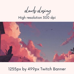 Twitch Banner bei Sonnenuntergang | Süßes Twitch Banner| zuckender Hintergrund | | Twitch Profil |Gewitteransicht| lila | zuckender Banner |