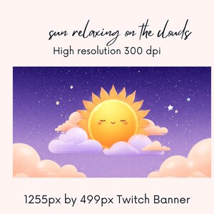Sun Twitch Banner | Süßes Twitch Banner| zuckender Hintergrund | | Twitch Profil |Gewitteransicht| lila | zuckender Banner | Sofort Download