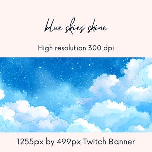 Blue Twitch Banner| Cute Twitch Banner| twitch background| | twitch profile |thunderstormy view| purple | twitch banner| Instant Download