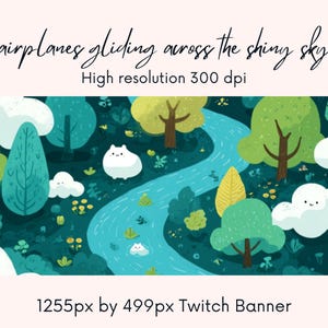 Fluss Twitch Banner | Süßes Twitch Banner| zuckender Hintergrund | | Twitch Profil |Gewitteransicht| lila | zuckender Banner |