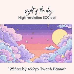 Sommer Twitch Banner | Süßes Twitch Banner| zuckender Hintergrund | | Twitch Profil |Gewitteransicht| lila | zuckender Banner | Sofort Download