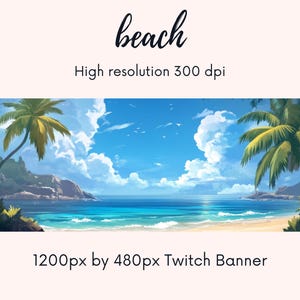 Beach Twitch Banner| twitch background| | twitch profile |thunderstormy view| purple | twitch banner| Instant Download