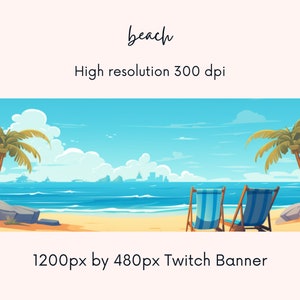 Beach Twitch Banner| twitch background| | twitch profile |thunderstormy view| purple | twitch banner| Instant Download