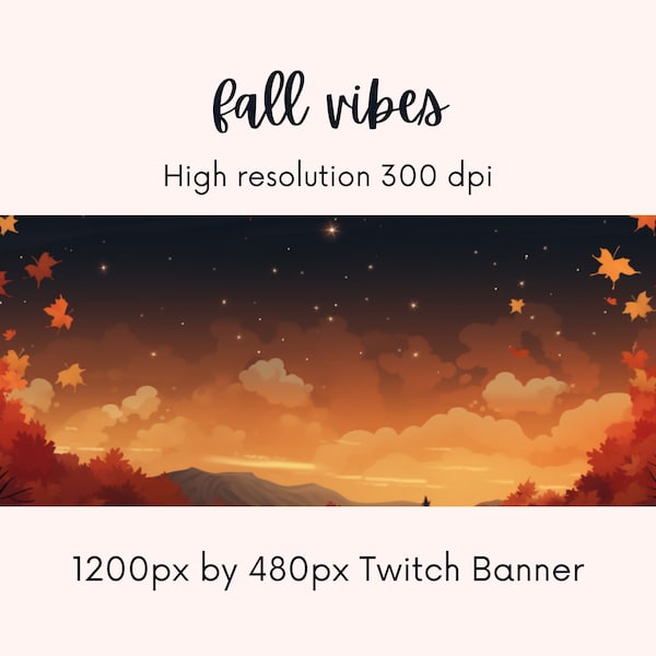 Herbst Twitch Banner| zucken Hintergrund| | twitch Profil |Gewitterblick| lila | twitch Banner | Sofort Download