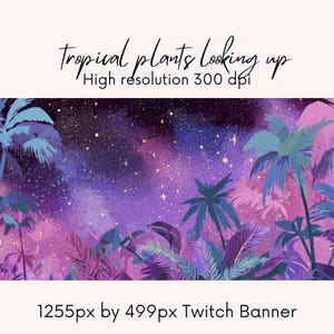 Tropical Twitch Banner| Cute Twitch Banner| twitch background| | twitch profile |thunderstormy view| purple | twitch banner|Instant Download