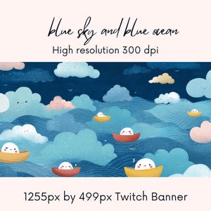 Blue Twitch Banner| Cute Twitch Banner| twitch background| | twitch profile |thunderstormy view| purple | twitch banner| Instant Download