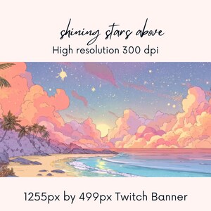 Surfside Twitch Banner | Süßes Twitch Banner| zuckender Hintergrund | | Twitch Profil |Gewitteransicht| lila | Twitch Banner|Sofort Download
