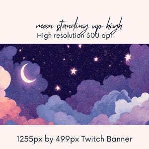 Verträumtes Twitch Banner | Süßes Twitch Banner| zuckender Hintergrund | | Twitch Profil |Gewitteransicht| lila | zuckender Banner | Sofort Download