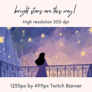 Mädchen Twitch Banner | Süßes Twitch Banner| zuckender Hintergrund | | Twitch Profil |Gewitteransicht| lila | zuckender Banner |