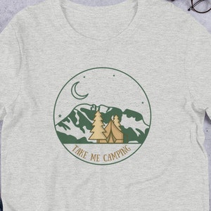 Take Me Camping Men&#39;s T Shirt, Unisex Short Sleeve, Camping And Drinking Tshirt, Gift For Him, Gift for Her, Family Camping Shirt