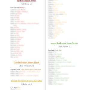 Henle Latin Second Year Vocabulary, Sorted by Part of Speech (For Classical Conversations Challenge 2)
