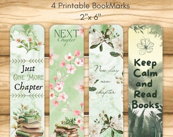 Stacked Books Printable Bookmarks for Book Lovers, Just One More