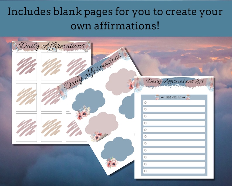 Affirmation Checklist Printable Daily Affirmation Cards for Men, Women, Teens, and Kids for ...