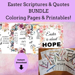 LDS Easter Scriptures and Quotes BUNDLE Both Coloring Pages and Printable Pages | LDS Easter Décor | Easter Basket Stuffers | Easter Gift