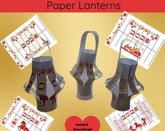 Chinese New Year Paper Lantern Craft | Lantern Template Printable