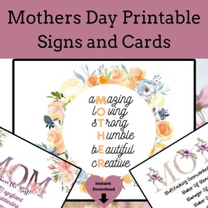 Signos y tarjetas imprimibles del Día de las Madres / Tarjeta del Día de las Madres Imprimible / Tarjeta del Día de las Madres Divertida / Regalo del Día de la Madre / Tarjeta de felicitación hecha a mano